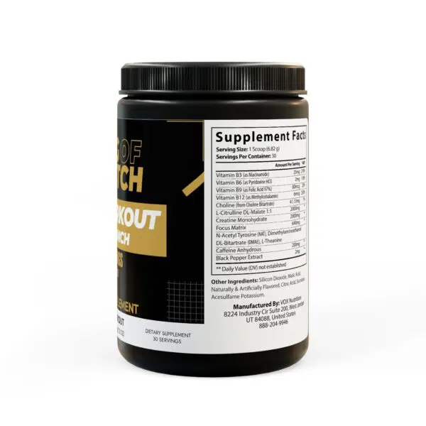 Pre-Workout Supplement, Fruit Punch (204g, 7.1oz) - Image 3